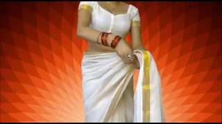 How To Wear South Indian Saree Perfectly With Me Drape Saree  Kerala Sari Draping Like Brides [upl. by Dreeda]