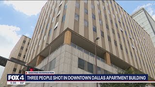 Downtown Dallas shooting injures 3 at apartment building [upl. by Clyde]