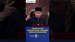 Pengucapan Sumpah Wakil Presiden Gibran Rakabuming Raka shorts [upl. by Naawaj]