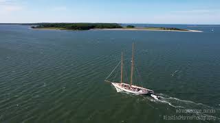 Yacht Kelpie  Sag Harbor  4K Drone Views [upl. by Jolie615]