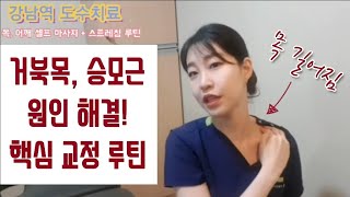 효과 만점 목 어깨 승모근 통증 해결하고 목도 길어지는 셀프 마사지 스트레칭 루틴 거북목 라운드숄더 교정 두통 목 디스크 예방 [upl. by Ecidnak]