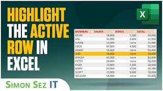 How to Highlight the Active Row in Microsoft Excel [upl. by Liddie]