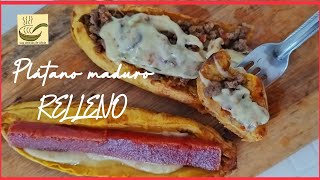 CANOAS DE PLÁTANO  PLÁTANO MADURO RELLENO  RECETAS COLOMBIANAS [upl. by Eekcaj]