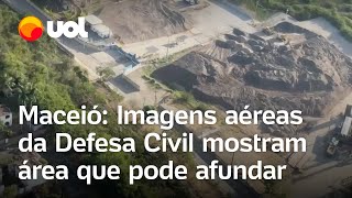 Maceió Imagens aéreas divulgadas pela Defesa Civil mostram onde pode abrir cratera [upl. by Neivad]