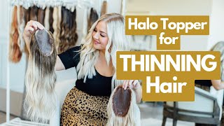 BEST Hair Topper 2023  Natural Looking Option for Thinning Hair  Jess Hallock  Halo Couture [upl. by Janet622]