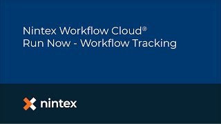 Nintex Workflow Cloud Workflow Tracking  Run Now [upl. by Neelhtakyram]