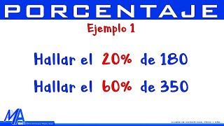 Porcentaje de un número  Ejemplo 1 [upl. by Leur]