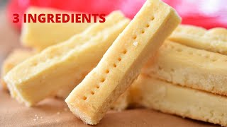 3Ingredient Shortbread Cookies Recipe  Easy Shortbread Cookies [upl. by Leund]