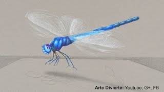 Cómo dibujar mejor Una libélula en 3D  Arte Divierte [upl. by Annuaerb144]