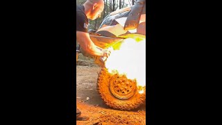 Tire explosion HACK Fixed bead with fire [upl. by Malliw]