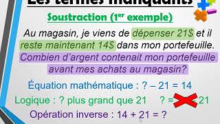 Les termes manquants dans une soustraction [upl. by Faustina556]