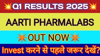 Aarti Pharma Q1 Results 2024 🔴 Aarti Pharma Results 🔴 Aarti Pharma Share Latest News [upl. by Howey]