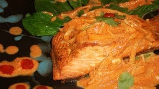 How To Make Pan Seared Salmon With Red Curry Sauce [upl. by Nielsen]