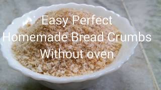 Bread Crumbs for cutletpakora  How to make Bread Crumbs without oven  Homemade Fresh Bread Crumbs [upl. by Benson555]