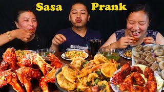 Khursani Prank Chicken Diamond Chilly Chicken wings Chatpate Momo Sadheko HimaliVlogs [upl. by Dincolo105]