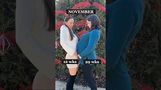 Triplet vs singleton pregnancy month by monthI love life with my sis pregnant triplets babies [upl. by Miahc]