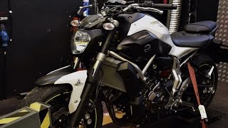 HealTech QuickShifter easy QSE  Dyno test run Yamaha MT07FZ07 [upl. by Pomeroy]