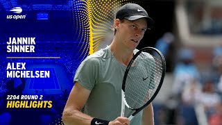 Jannik Sinner vs Alex Michelsen Highlights  2024 US Open Round 2 [upl. by Aretha]