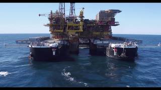 Allseas  Pioneering Spirit removing Brent Delta topsides [upl. by Ainnek]