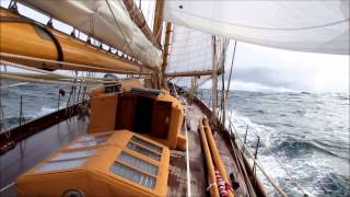 Classic Yacht Sailing William Fife Schooner quotADVENTURESSquot Atlantic Ocean [upl. by Alethia147]