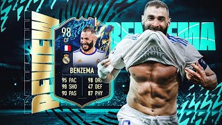 FIFA 22 Benzema TOTS Review  Vale La Pena Gastar 3 Millones De Monedas  Es El Mejor Delantero FIFA [upl. by Carlynne853]