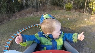 Back Yard Roller Coaster  Wyatts First Ride [upl. by Alcine]