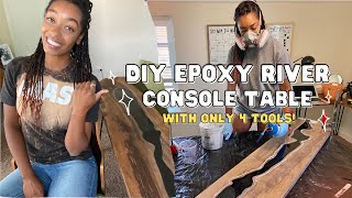 DIY Epoxy River Console Table with Minimal Tools [upl. by Varian]