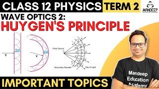 Huygens Principles  Wave Theory Of Light Class 12 Physics Term 2 CBSE Board Exam 2022 [upl. by Annekcm]