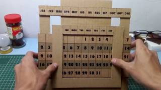 Cara Membuat Kalender Sendiri Dari Kardus   Cardboard Perpetual Calendar [upl. by Bridie]