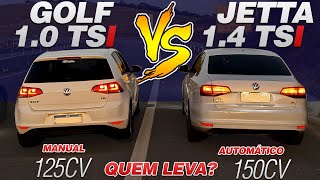 GOLF 10 TSI 125CV MANUAL VS JETTA 14 TSI 150CV AUTOMÁTICO DEU POUCA DIFERENÇA [upl. by Ahsenauq801]