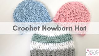 Crochet Newborn Baby Hat  Crochet Baby Hat for Beginners [upl. by Harat]