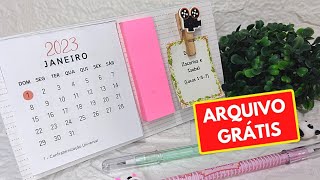 Calendário de Mesa com Porta Recado pra Imprimir em Casa  Calendário 2023 [upl. by Millisent]