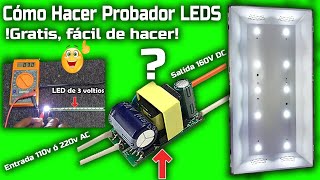 ¡Cómo fabricar PROBADOR de LEDS GRATIS fácil de hacer [upl. by Sidnarb]