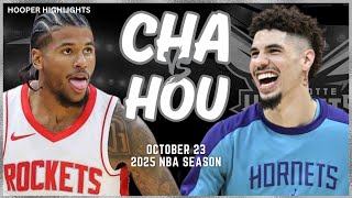 Charlotte Hornets vs Houston Rockets Full Game Highlights  Oct 23  2025 NBA Season [upl. by Daugherty]