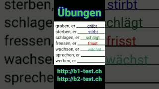 Unregelmäßiges Präsens  a ä eh ieh e i gräbt stirbt schlägt frisst wächst spricht wirbt [upl. by Tosch850]