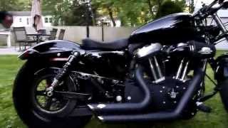 Harley Davidson Sportster 48 with 45 gallon gas tank and drag bars [upl. by Skutchan]