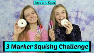 3 Marker Squishy Challenge  Jacy and Kacy [upl. by Teiluj448]