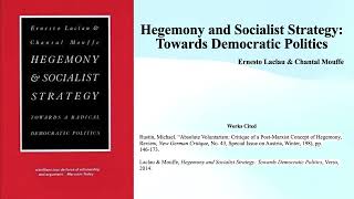 Ernesto Laclau and Chantal Mouffes quotHegemony and Socialist Strategyquot Book Note [upl. by Carr]