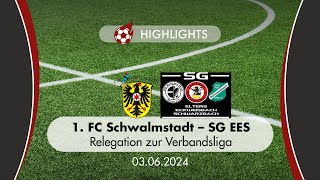 Highlights VerbandsligaRelegation zwischen 1 FC Schwalmstadt und SG EES torgranate relegation [upl. by Naaitsirhc]