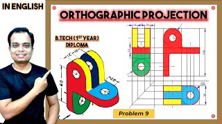 Orthographic ProjectionProblem 9 [upl. by Illoh584]