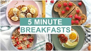 EASY 5 Minute Breakfast Recipes  Healthy Breakfast Ideas [upl. by Lesak]