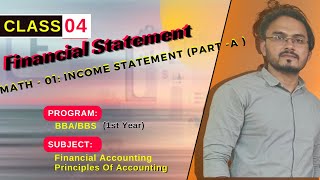 Financial Statements Class 4  Income Statement  Part A [upl. by Arie]