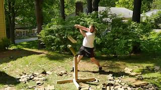 Longsword Cutting Practice Slow Motion [upl. by Nnahgaem]