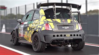 450HP Abarth 695 Biposto Time Attack Build fighting for traction 😱  OnBoard amp Exhaust Flames [upl. by Eboj]