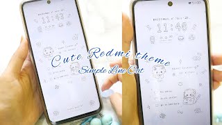 Cute aesthetic phone theme for free  Redmi Xiaomi 🐱✨ [upl. by Shiff]