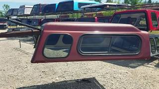 Used Jeraco fiberglass truck cap for sale 94 to 04 S10 short bed 76 in Midroof design Brown [upl. by Felecia958]