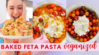 TIKTOK BAKED FETA PASTA RECIPE VEGAN STYLE  VIRAL RECIPE  UUNIFETAPASTA [upl. by Hogarth]