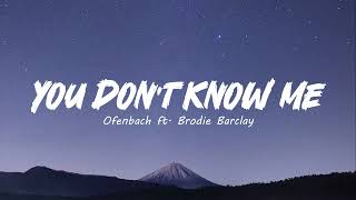 You Dont Know Me  Ofenbach ft Brodie Barclay ofenbachmusic [upl. by Solokin]