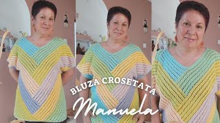 Bluza crosetata Manuela din fir Yarnart Flower Partea aIIa [upl. by Ogait871]