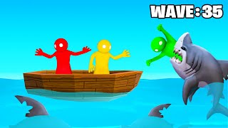 Can You Survive This Shark Attack Gang Beasts [upl. by Deer]